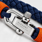 Bracelet Nautique Homme – Bleu Marine & Orange