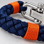 Bracelet Nautique Homme – Bleu Marine & Orange