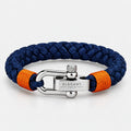 Bracelet Nautique Homme – Bleu Marine & Orange