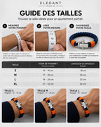 Bracelet Nautique Homme – Bleu Marine & Orange