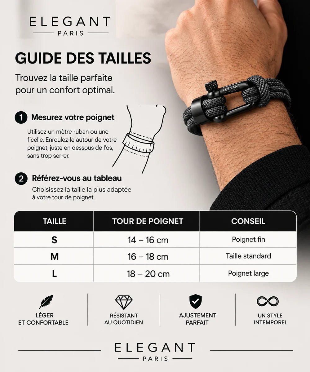 Nautical Grey Signature – Bracelet Homme Corde