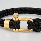 Bracelet Homme Corde Noire & Or
