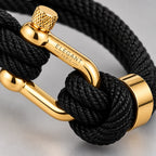 Bracelet Homme Corde Noire & Or