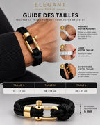 Bracelet Homme Corde Noire & Or