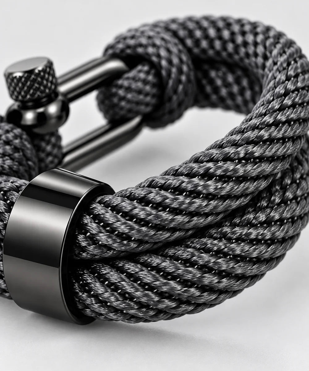 Nautical Grey Signature – Bracelet Homme Corde