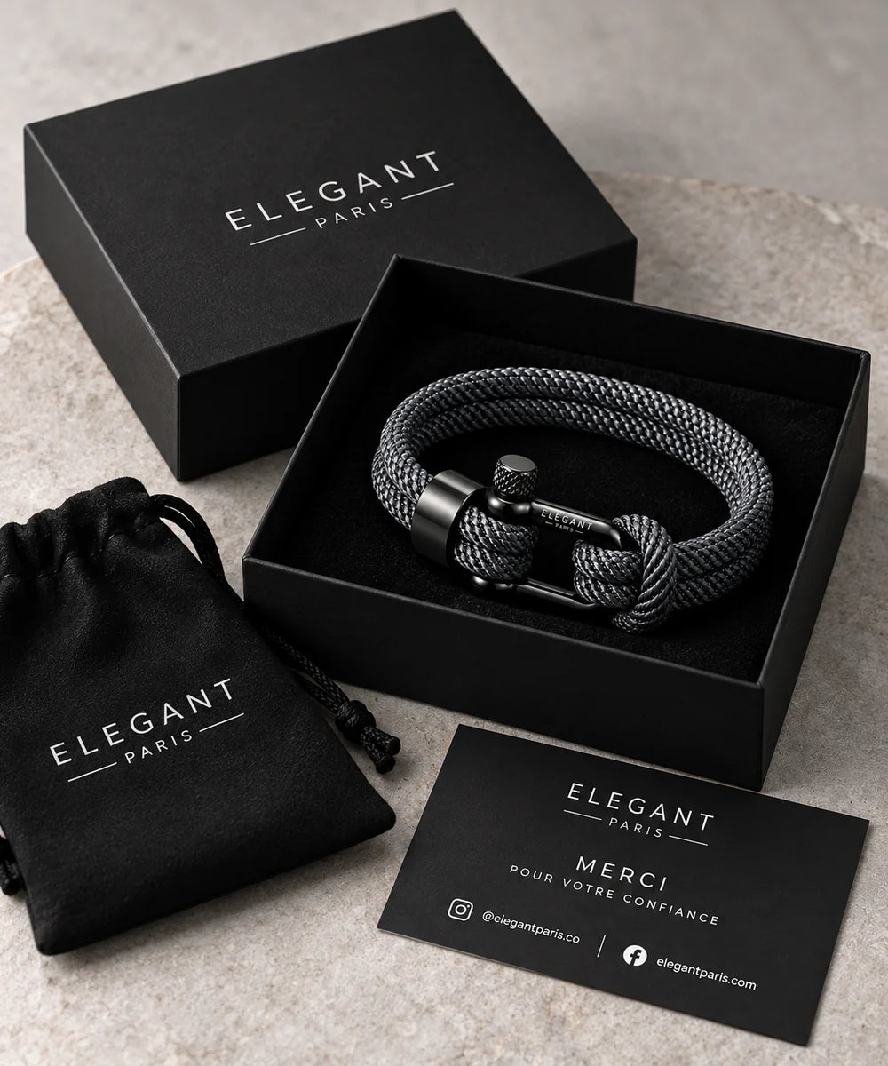 Nautical Grey Signature – Bracelet Homme Corde