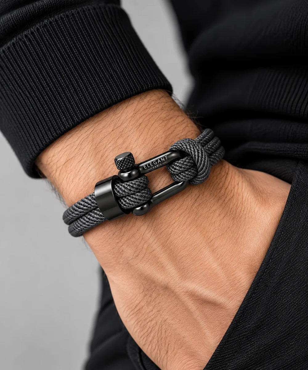 Nautical Grey Signature – Bracelet Homme Corde