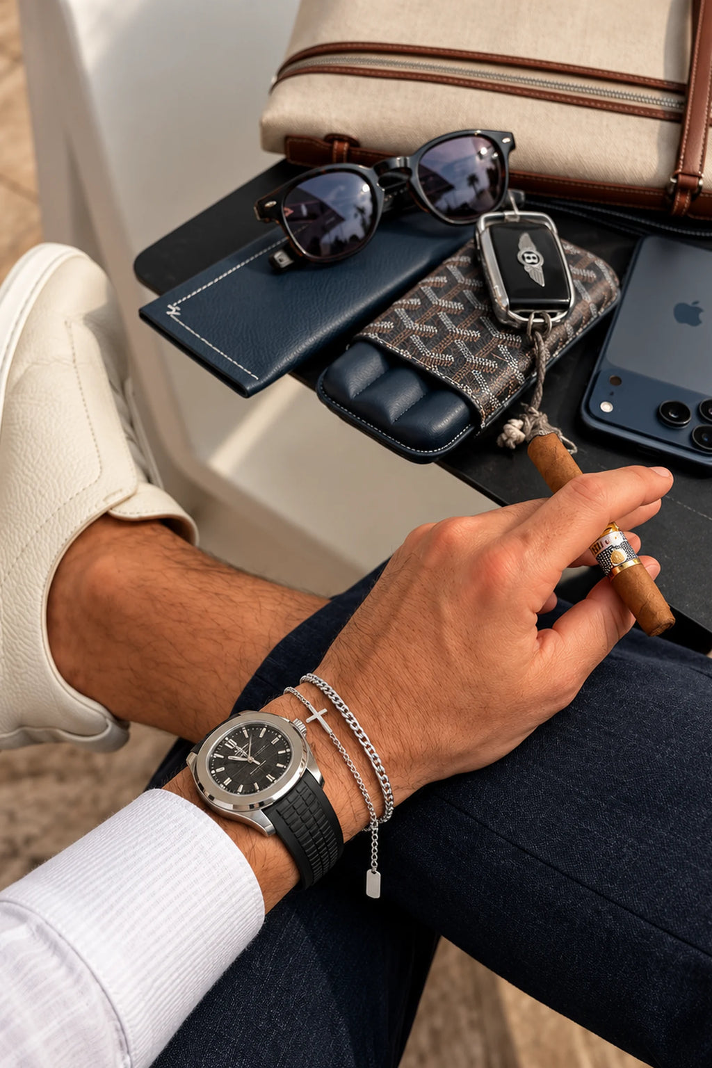 BRACELET AVEC CROIX | ARGENT